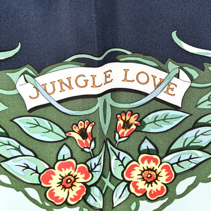 Hermes Silk Jungle Love Scarf 90 Marine Vert Orange 5 of 6