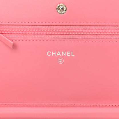 Chanel Patent Quilted Wallet On Chain WOC Coral 5 of 16