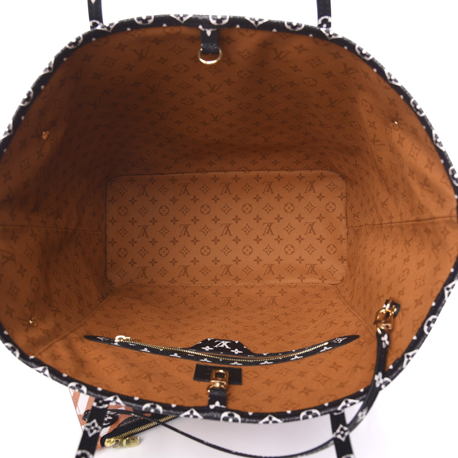 Louis Vuitton Monogram Giant Crafty Neverfull MM Creme Caramel 5 of 9