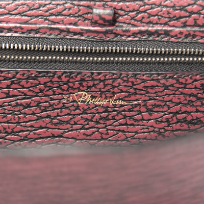 3.1 Phillip Lim 3.1 Textured Calfskin Medium Pashli Satchel Black Red 6 of 9