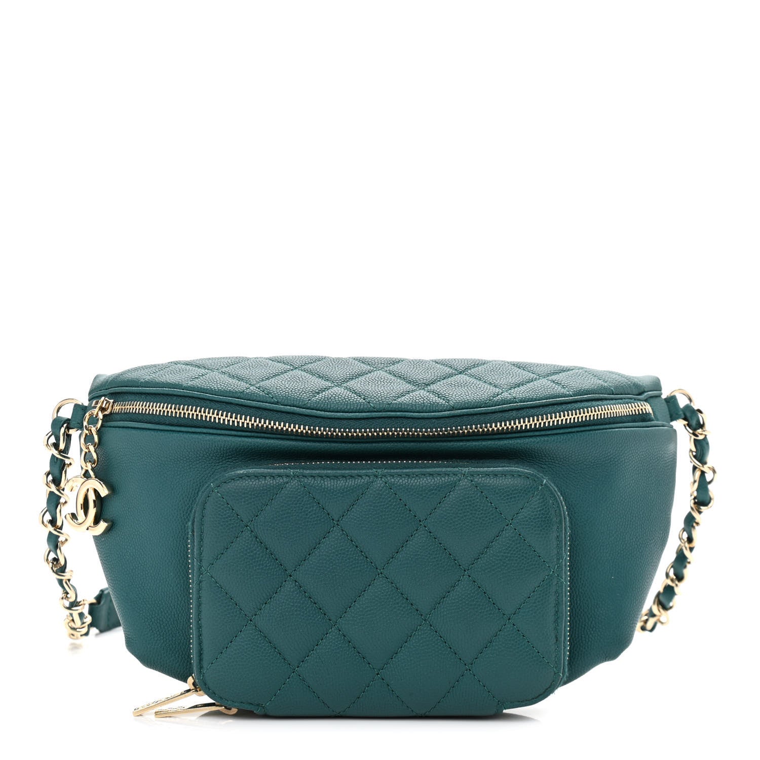Chanel Caviar Quilted Business Affinity Waist Belt Bag Dark Turquoise 1 of 12