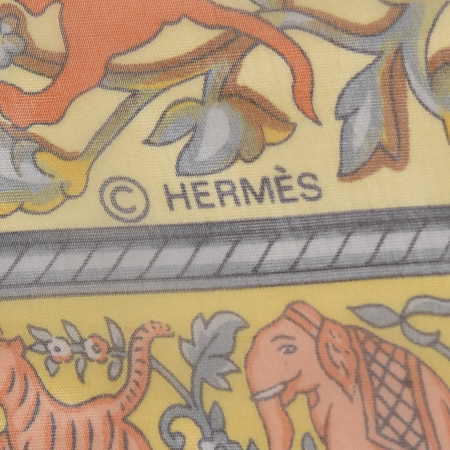Hermes Cashmere Silk Chasse En Inde Shawl 140 6 of 9