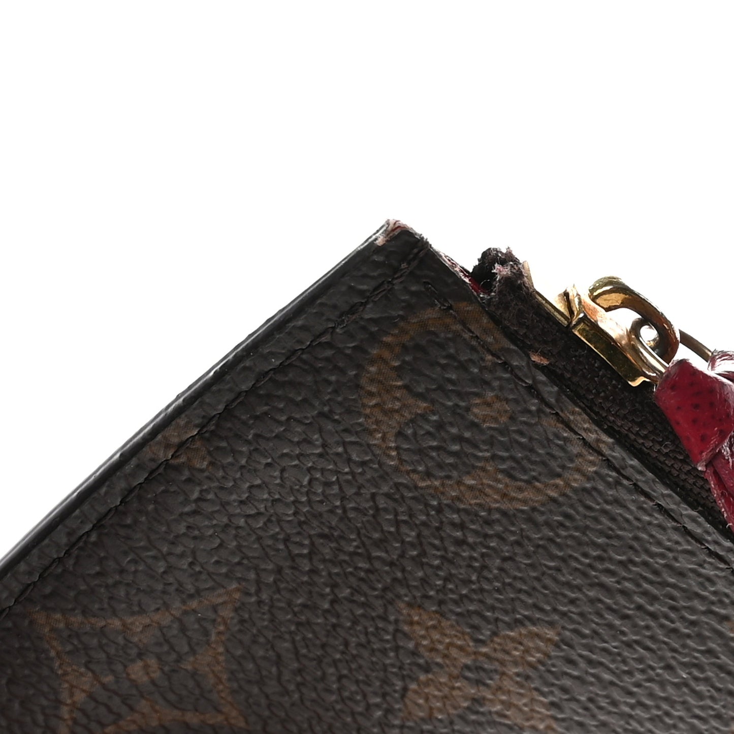 Monogram Felicie Chain Wallet Zippered Insert Fuchsia