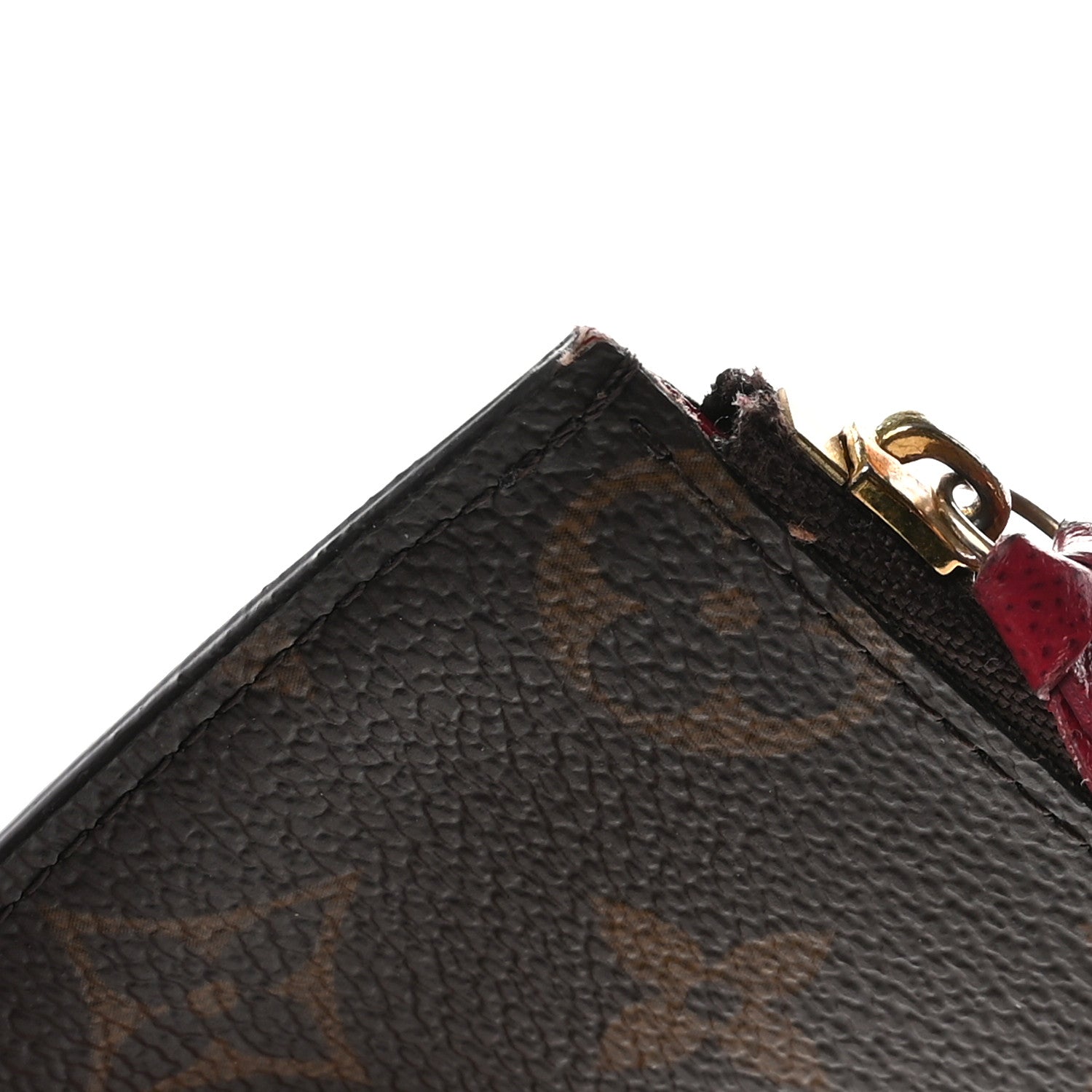 Louis Vuitton Monogram Felicie Chain Wallet Zippered Insert Fuchsia 7 of 8