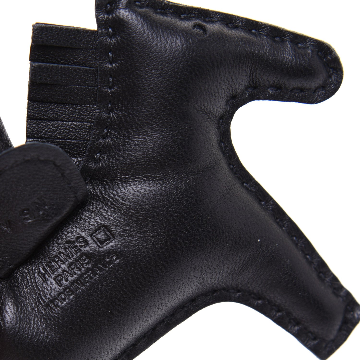 Hermes Milo Lambskin Matte Alligator Touch Grigri Rodeo Horse Bag Charm PM So Black 3 of 5