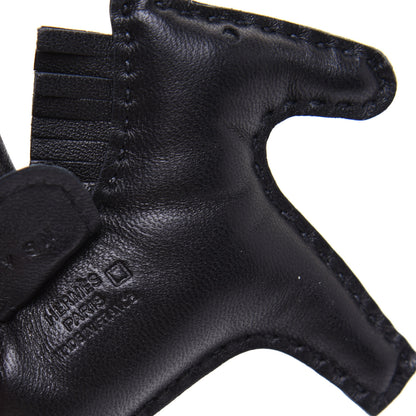 Hermes Milo Lambskin Matte Alligator Touch Grigri Rodeo Horse Bag Charm PM So Black 3 of 5