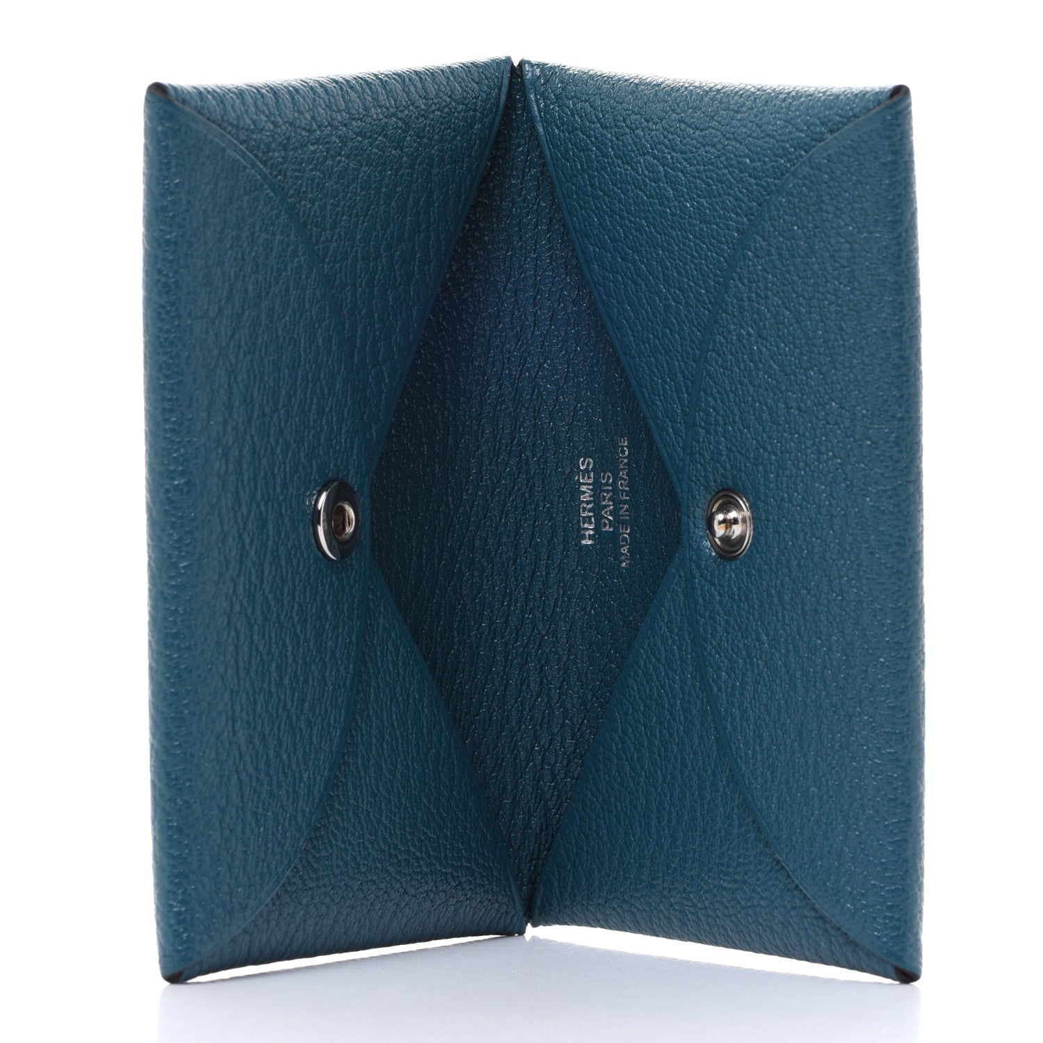 Hermes Chevre Mysore Calvi Card Case Vert Bosphore 5 of 8