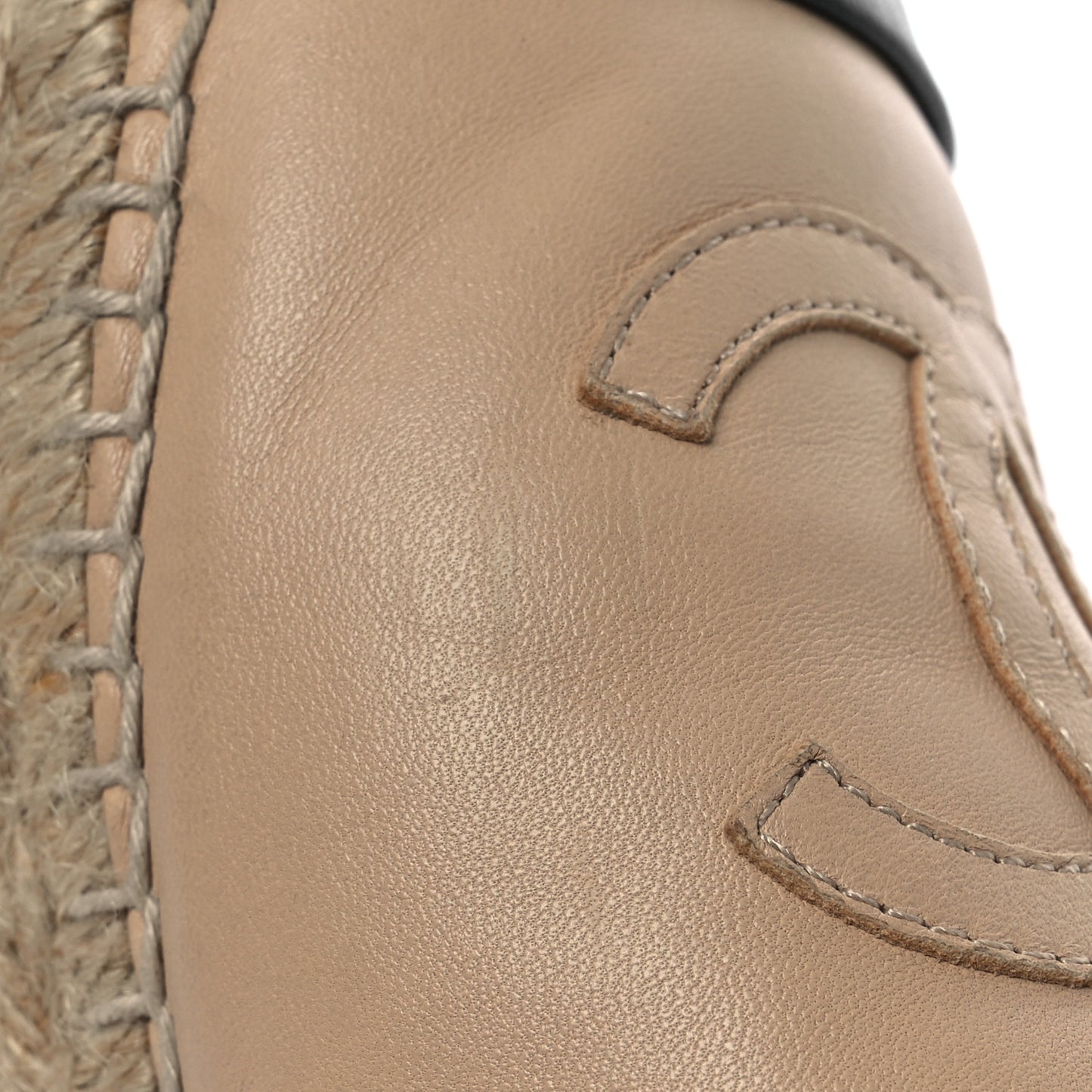 Lambskin CC Espadrilles 38 Beige Black