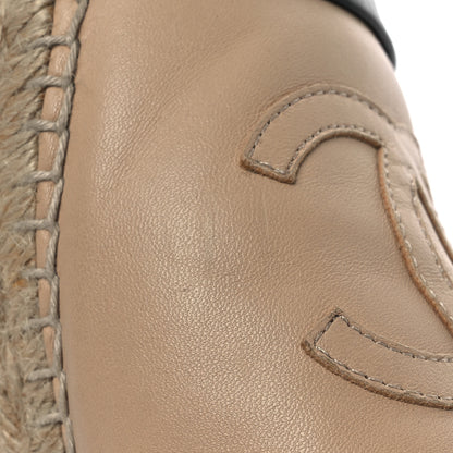 Chanel Lambskin CC Espadrilles 38 Beige Black 13 of 16