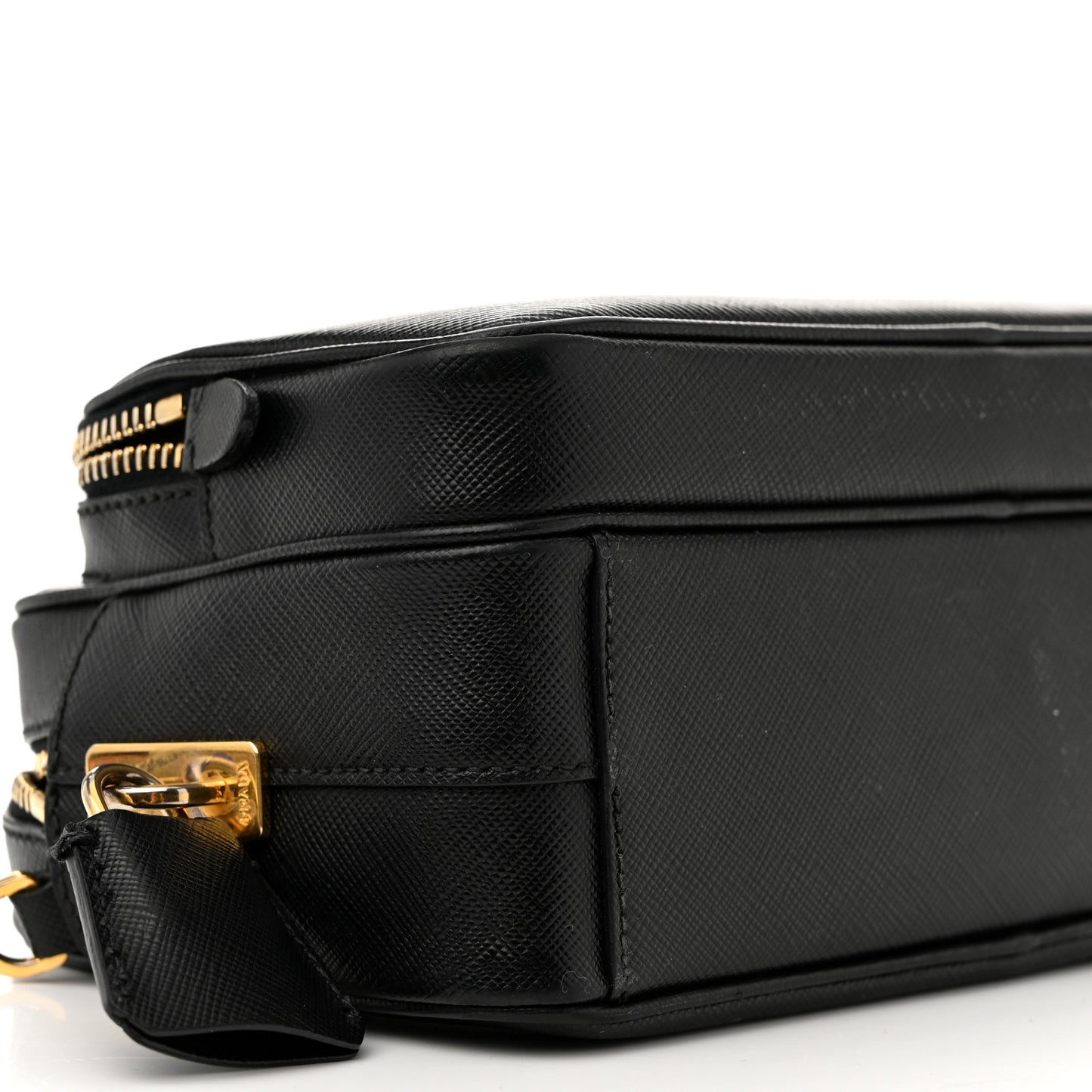 Saffiano Lux Camera Case Crossbody Bag Black