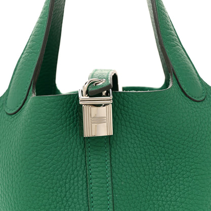 Hermes Taurillon Clemence Picotin Lock 18 PM Vert Vertigo 8 of 13