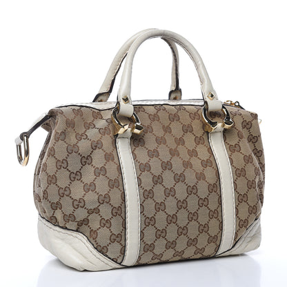Gucci Monogram Equestrian Horseshoe Bowler White 3 of 19