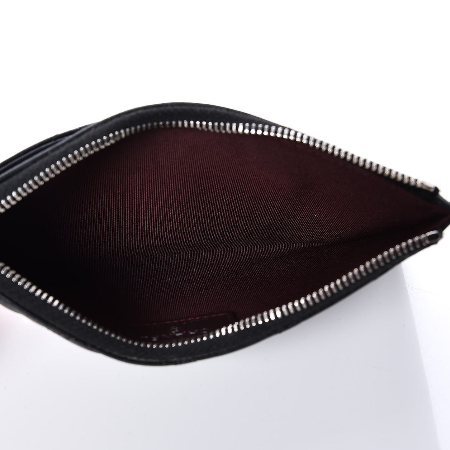 Lambskin Quilted Classic Zip Pouch Black