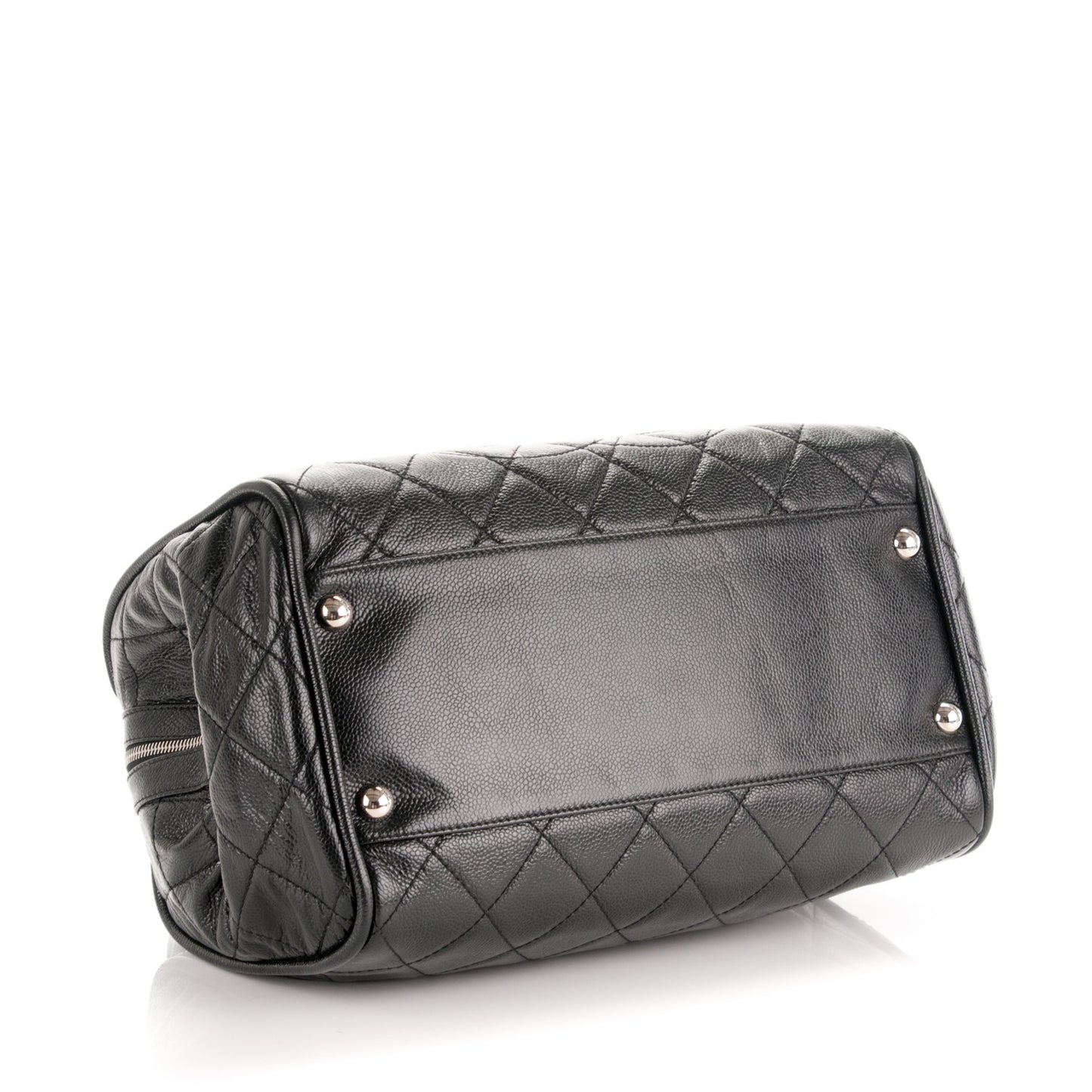 Caviar Quilted CC Timeless Bowler Black