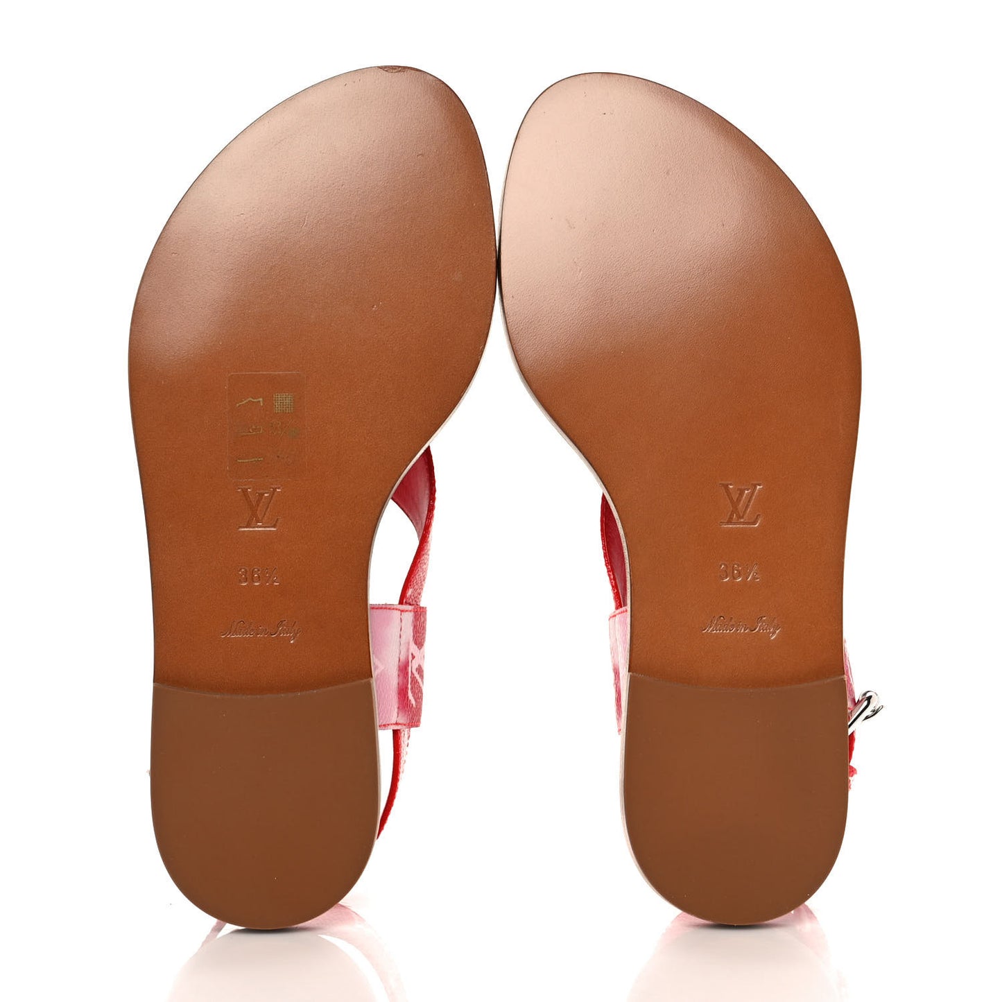 Monogram Escale Palma Flat Sandals 36.5 Rouge
