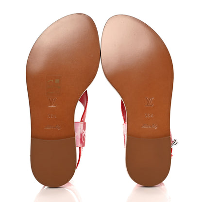 Louis Vuitton Monogram Escale Palma Flat Sandals 36.5 Rouge 5 of 8