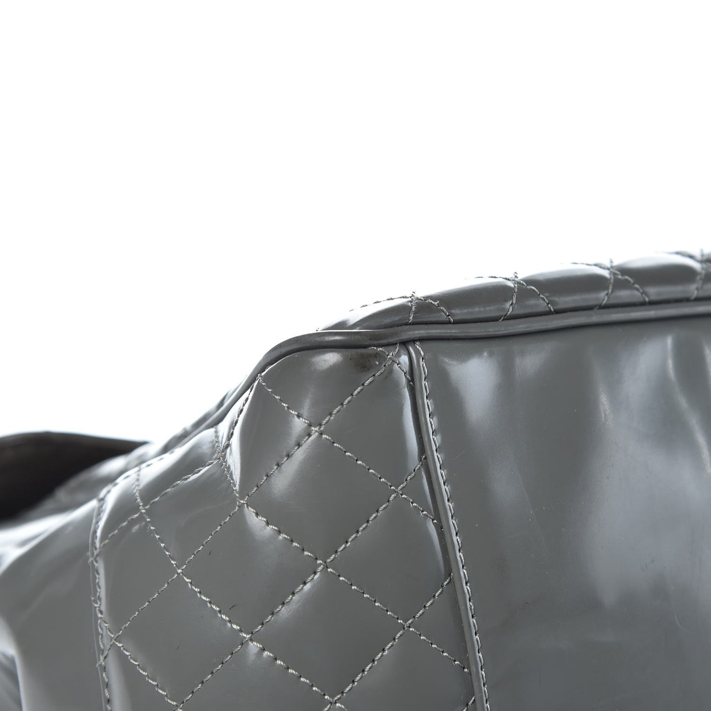 Glazed Calfskin Mademoiselle Lock Kelly Flap Bag Grey