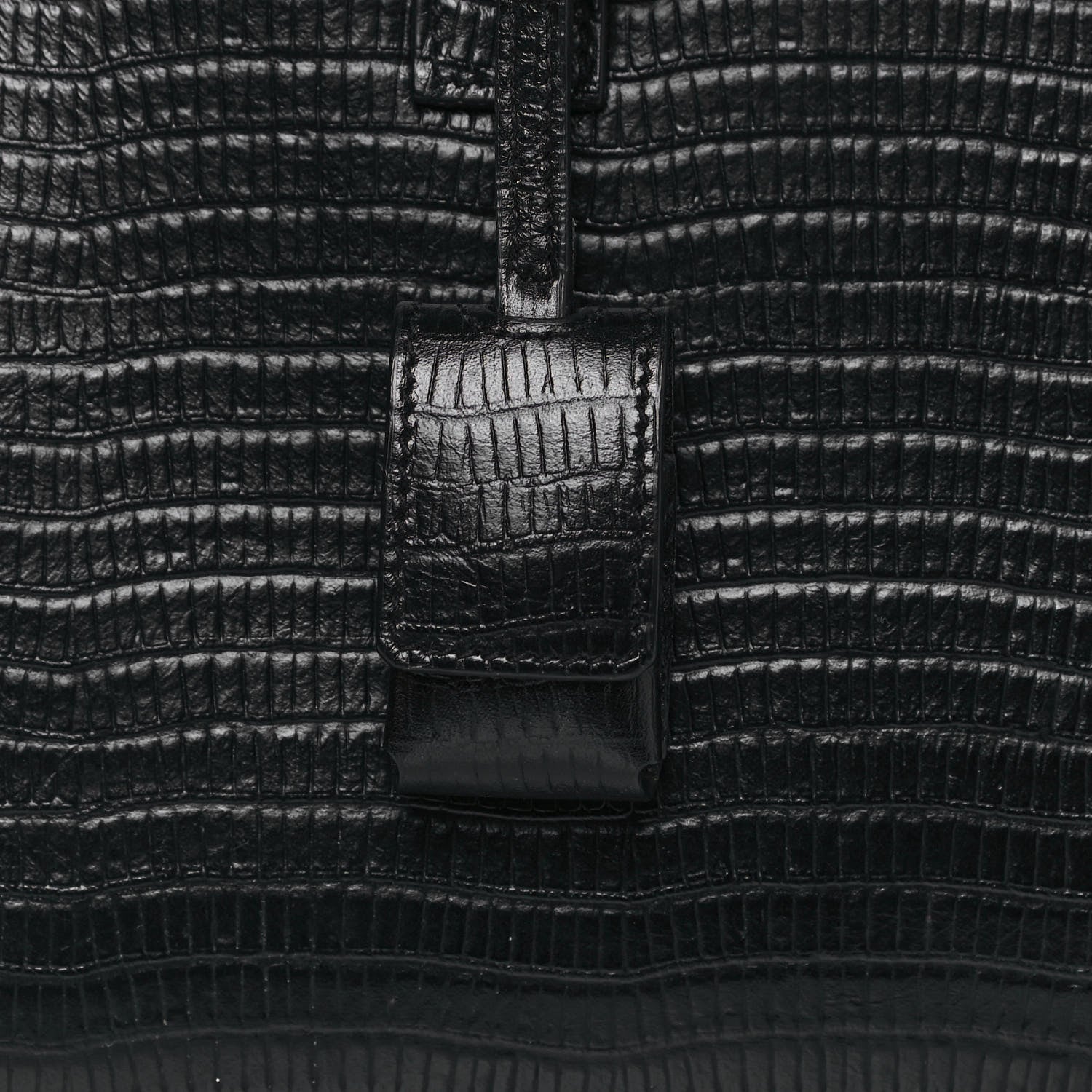 Saint Laurent Calfskin Lizard Embossed Nano Sac De Jour Black 7 of 13