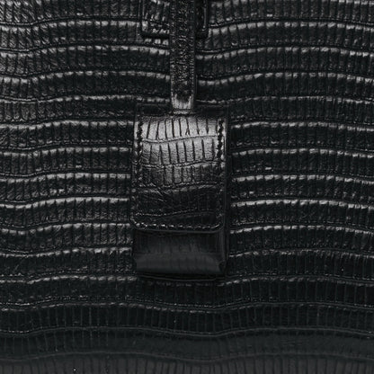 Saint Laurent Calfskin Lizard Embossed Nano Sac De Jour Black 7 of 13