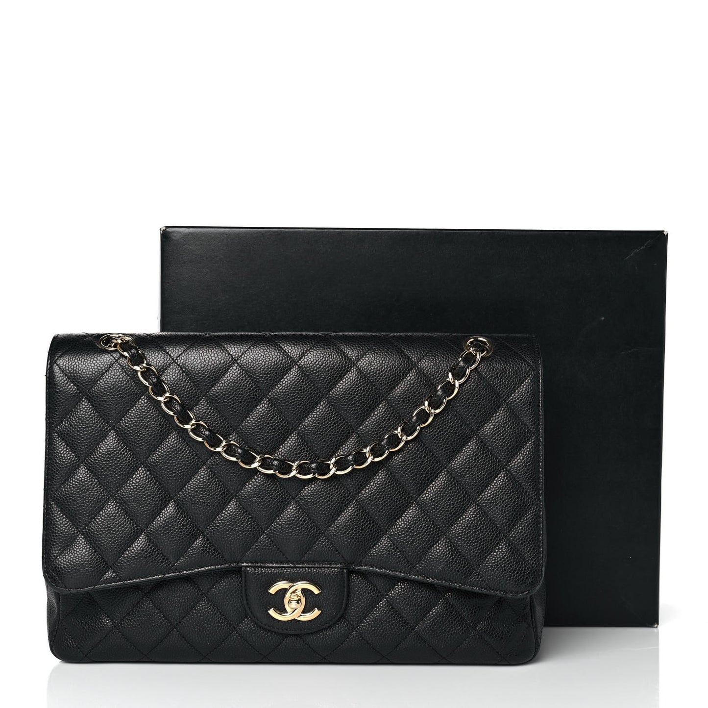 Caviar Quilted Maxi Single Flap Black