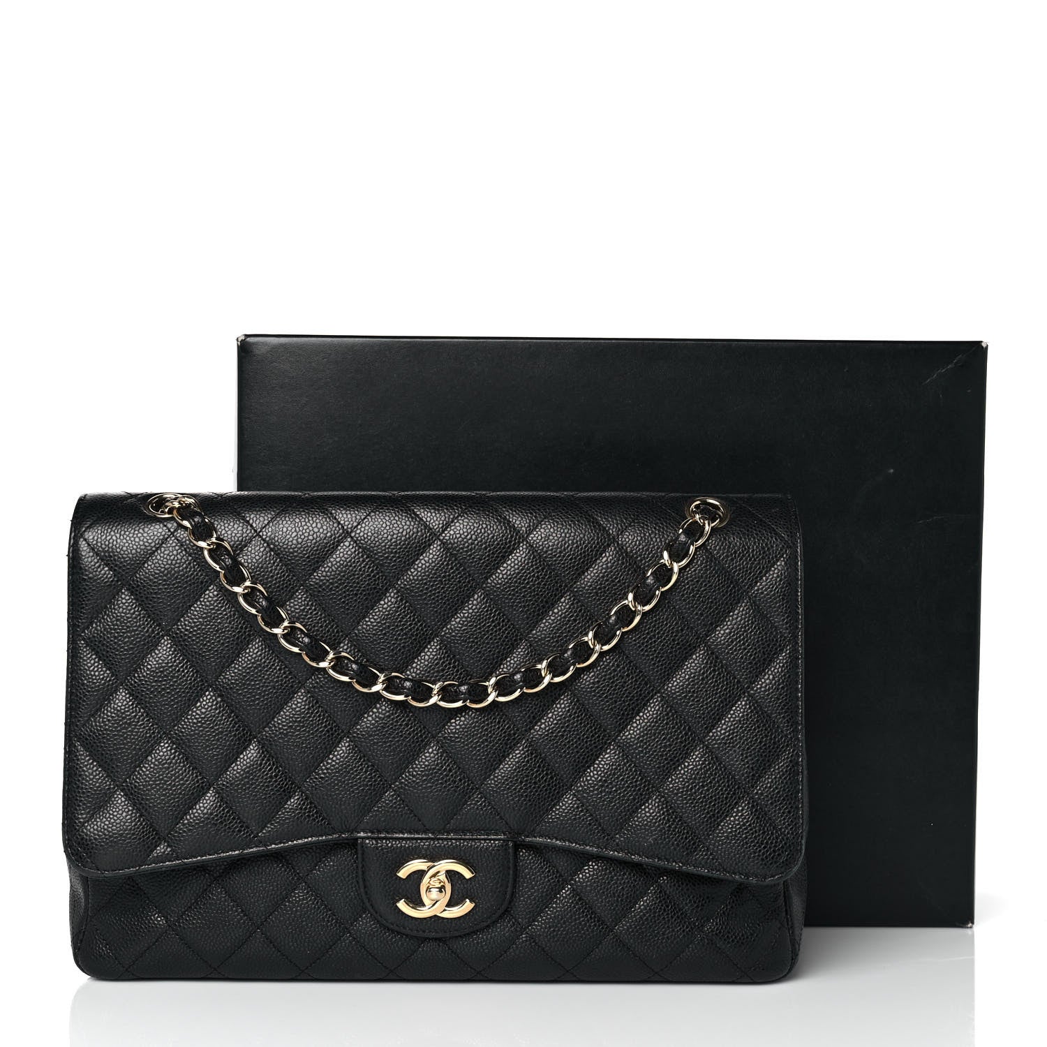 Chanel Caviar Quilted Maxi Single Flap Black 14 of 14