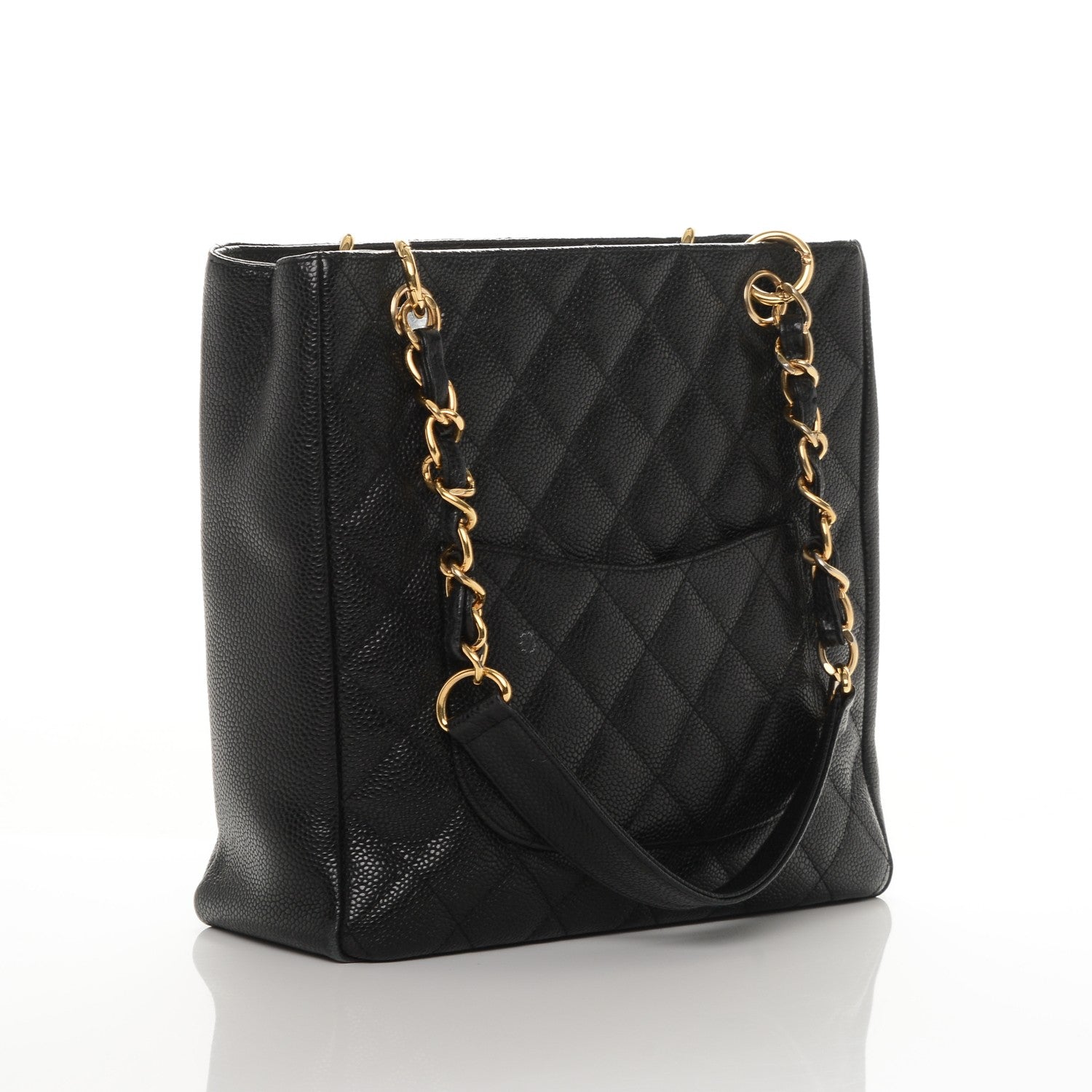 Chanel Caviar Quilted Petit Shopping Tote PST Black 3 of 6