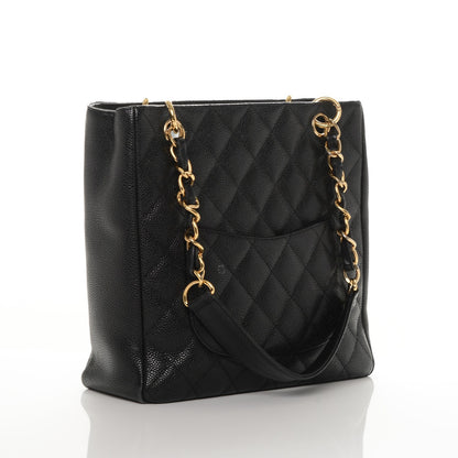 Chanel Caviar Quilted Petit Shopping Tote PST Black 3 of 6