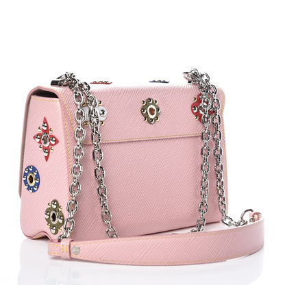 Louis Vuitton Epi Mechanical Flowers Twist Shoulder Bag MM Rose Ballerine 3 of 12