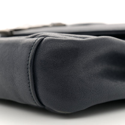 Saint Laurent Sheepskin Matelasse Chevron Monogram Medium College Bag Deep Marine 10 of 15