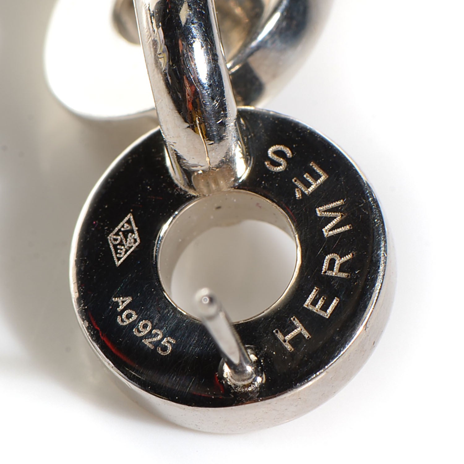Hermes Sterling Silver Link Earrings 5 of 6