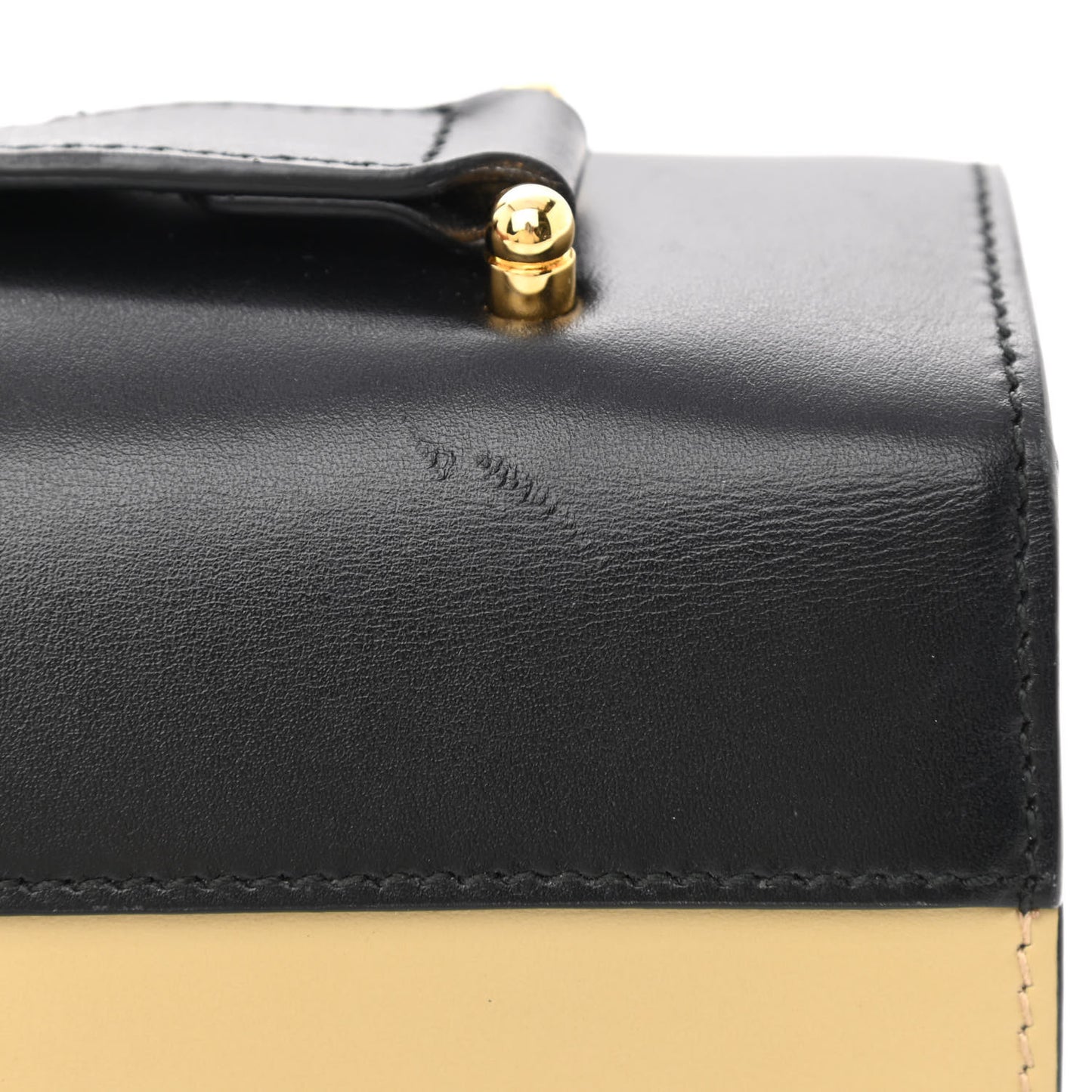 Smooth Calfskin Small Zumi Shoulder Bag Beige Black
