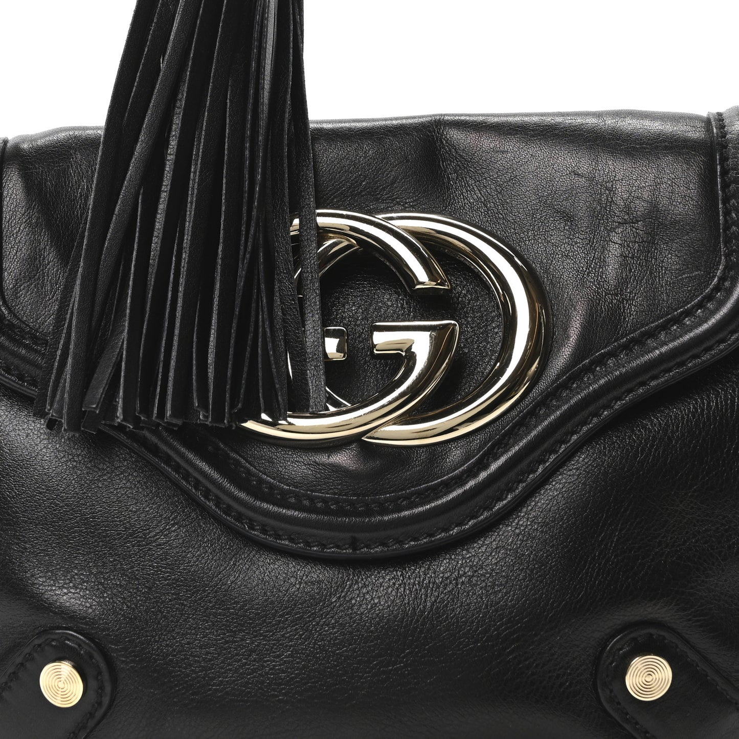 Calfskin Small Britt Tassel Shoulder Bag Black