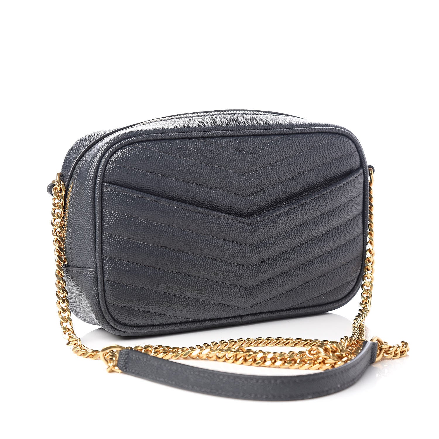 Saint Laurent Grain De Poudre Matelasse Monogram Mini Lou Camera Bag Dark Smog 3 of 10