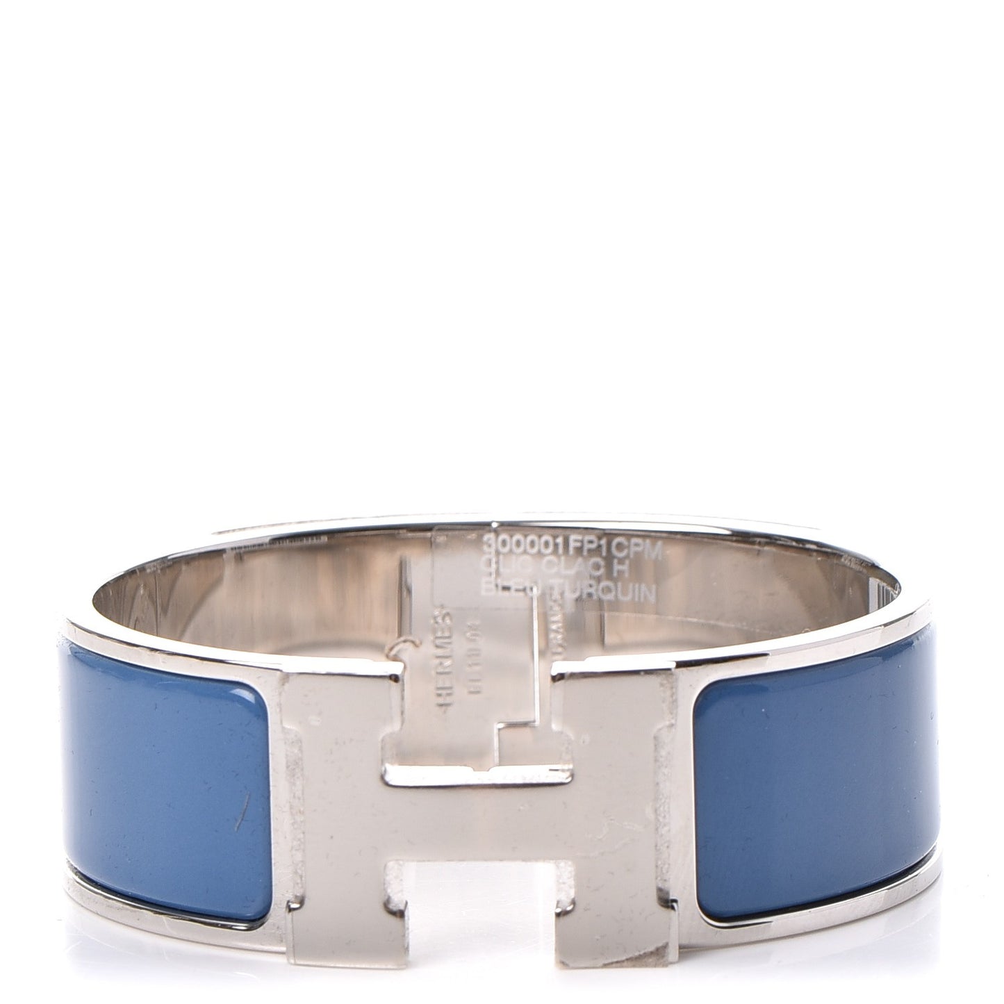 Enamel Wide Clic Clac H Bracelet PM Bleu Turquin