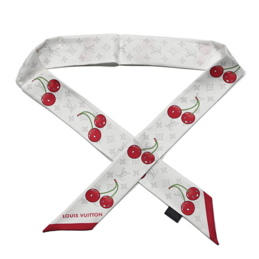 LV X TM Silk Monogram Cerises Bandeau White