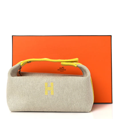 Hermes Canvas Small Bride-A-Brac Pouch Natural Jaune Citron 9 of 9