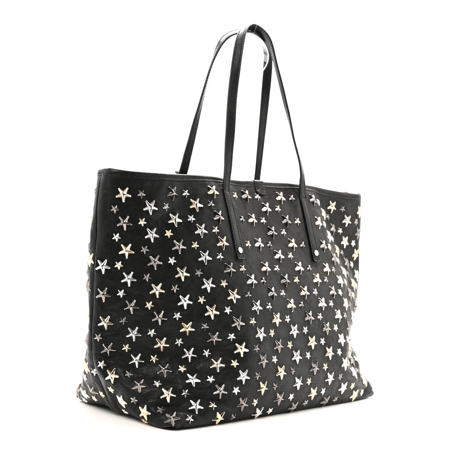 Calfskin Star Studded Tote Black
