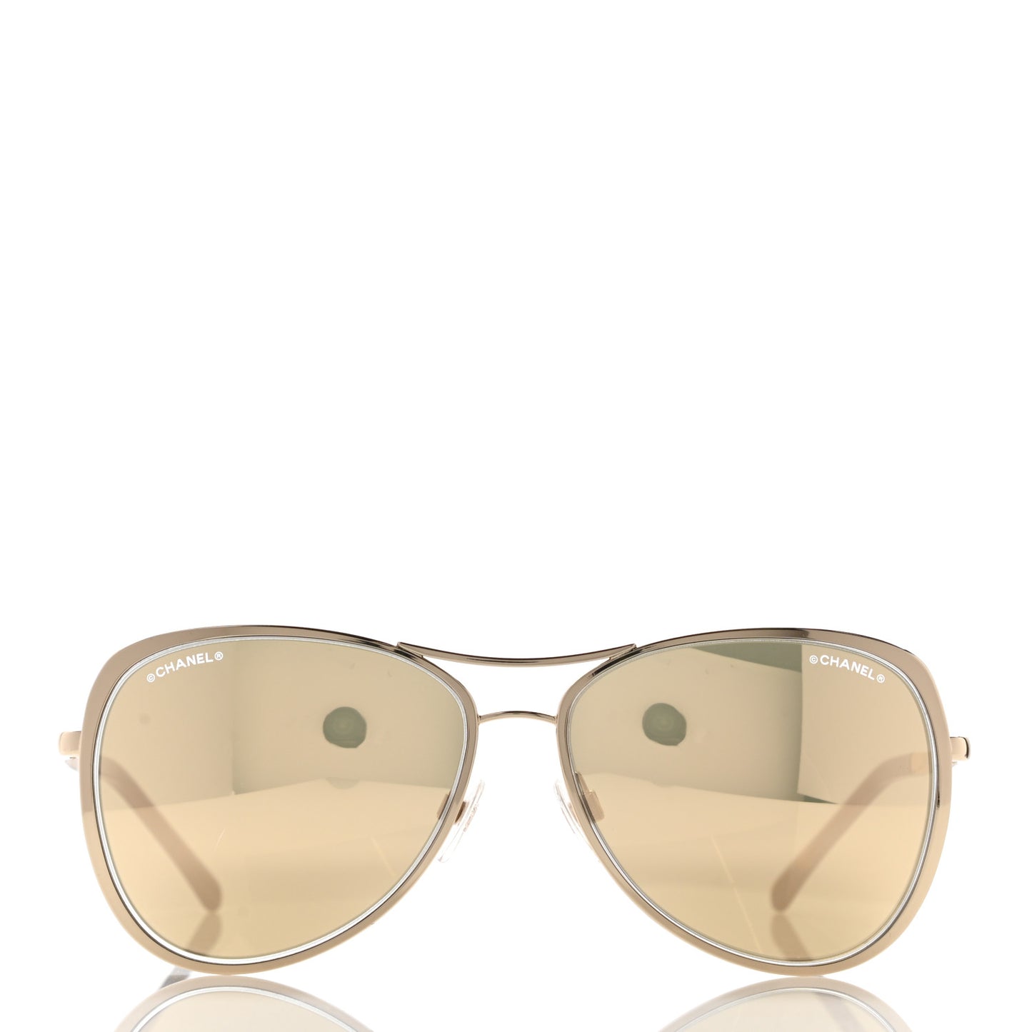Metal Mirrored Pilot Summer Sunglasses 4223 Gold