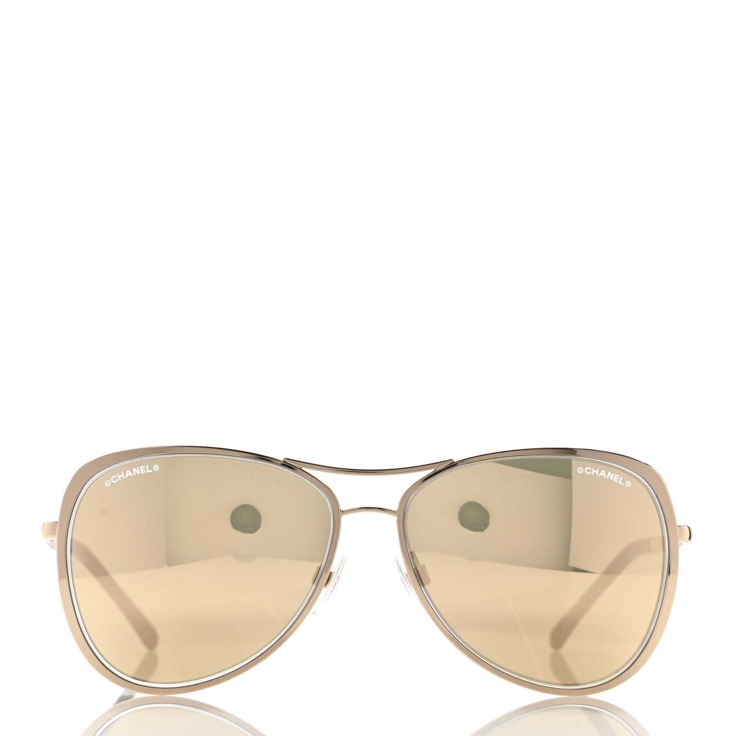 Chanel Metal Mirrored Pilot Summer Sunglasses 4223 Gold 2 of 12