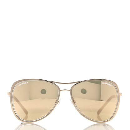 Chanel Metal Mirrored Pilot Summer Sunglasses 4223 Gold 2 of 12