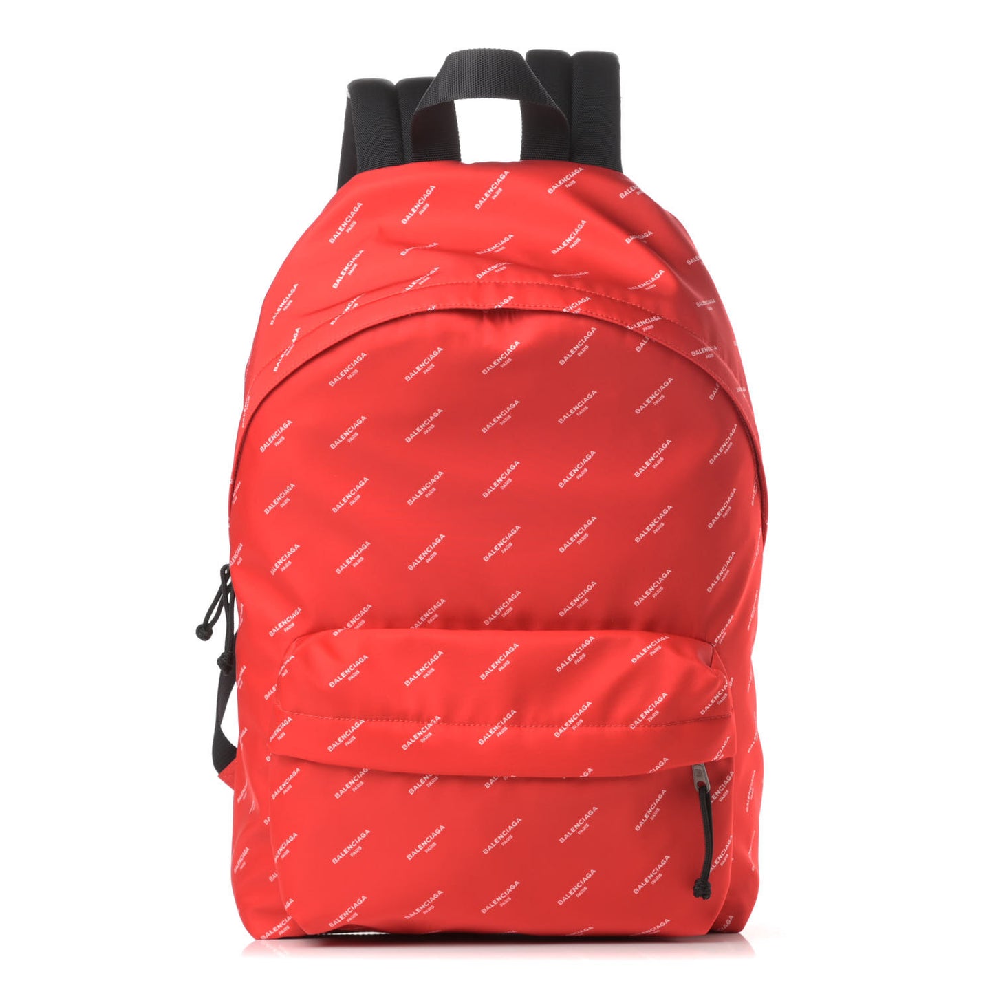 Twill Nylon Allover Logo Print Explorer Backpack Rouge Vermillion White