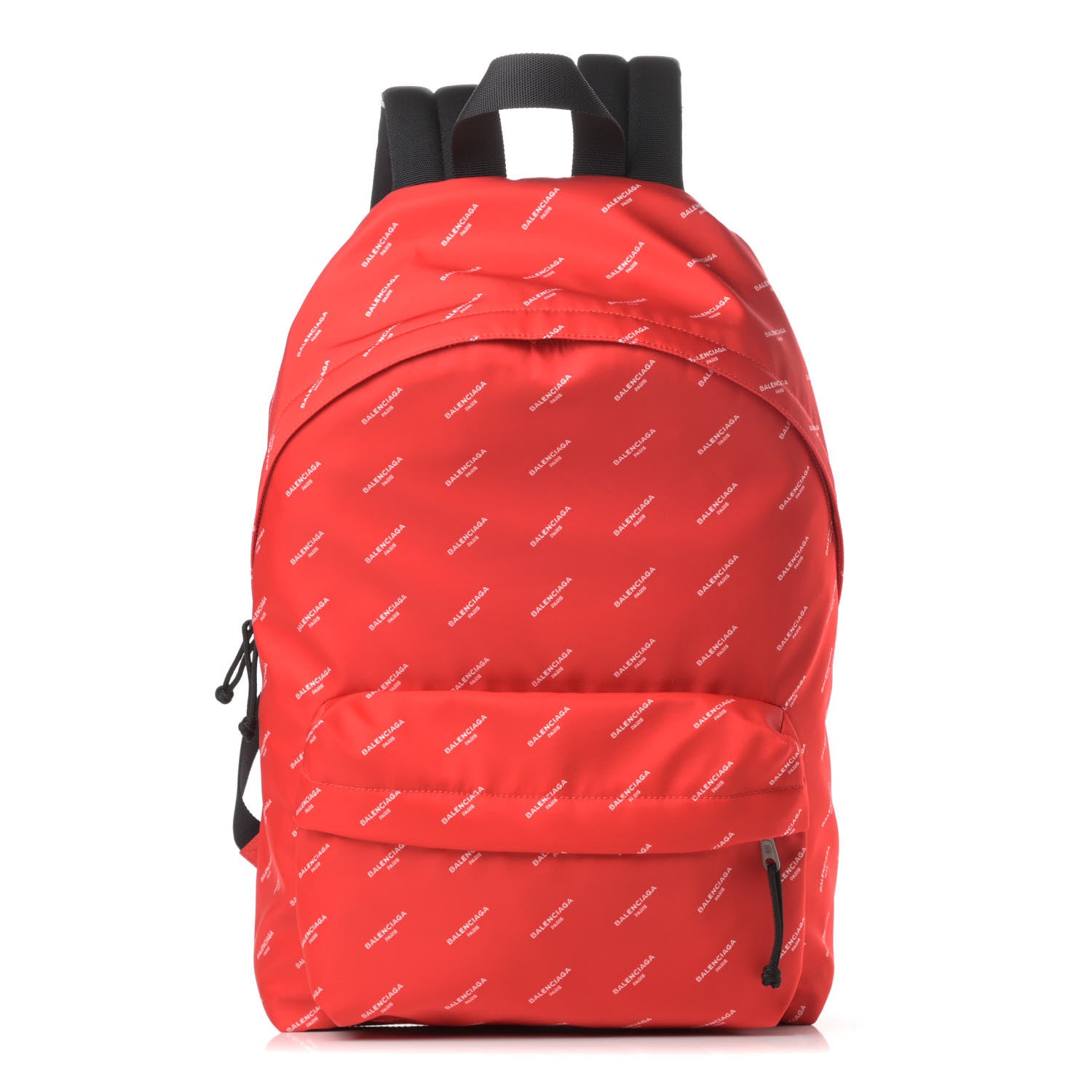 Balenciaga Twill Nylon Allover Logo Print Explorer Backpack Rouge Vermillion White 1 of 10