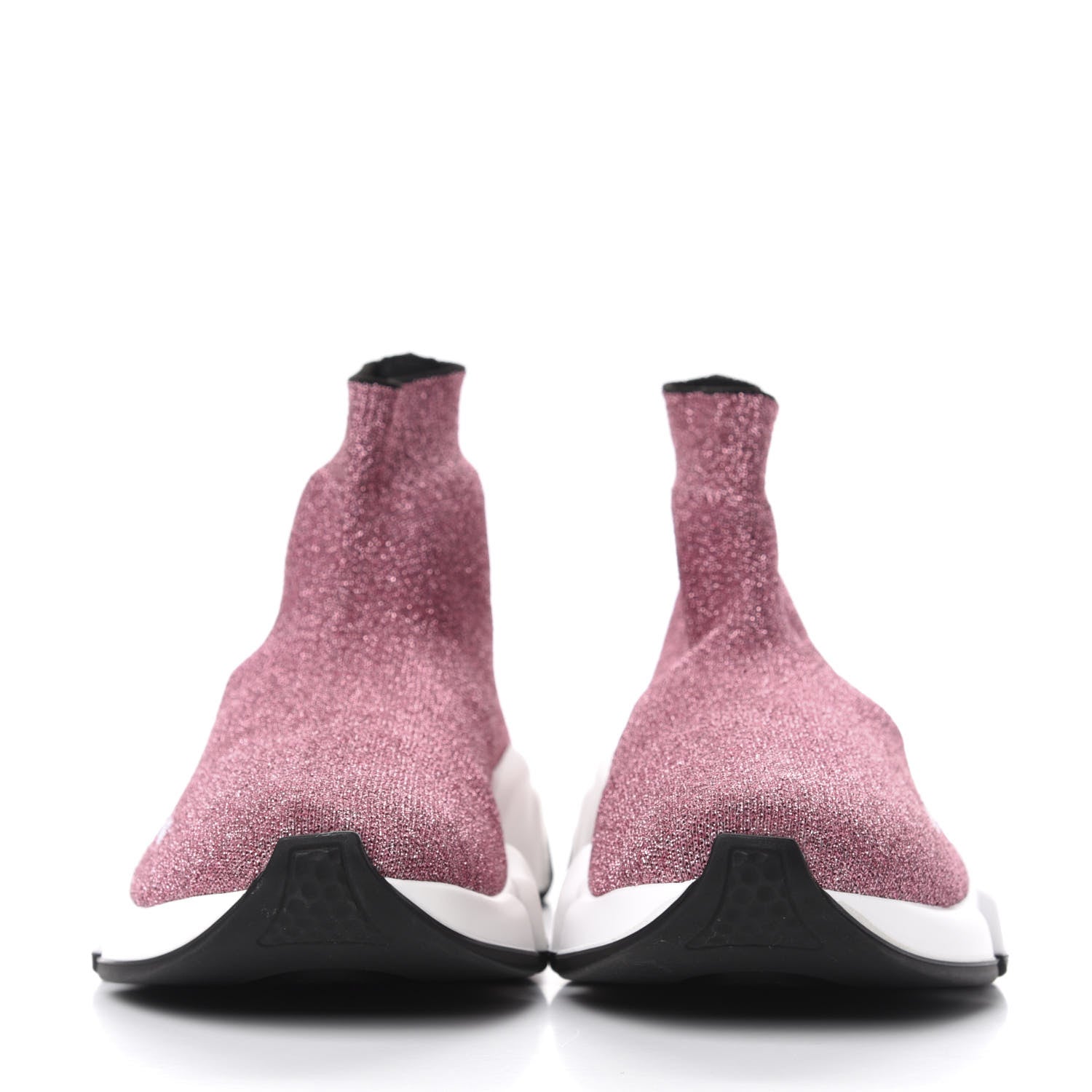 Balenciaga Laminated Knit Bi-Color Sole Womens Speed Sneakers 36 Pink White Black 3 of 11
