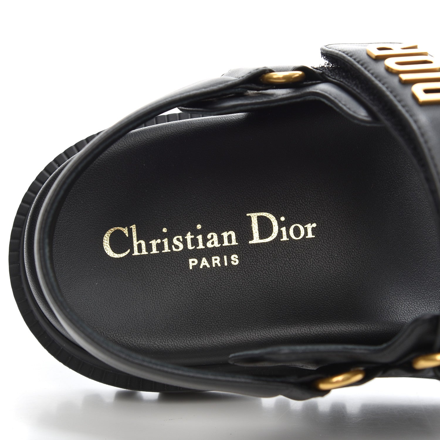 Christian Dior Lambskin Dioract 10mm Sandals 38.5 Black 7 of 8