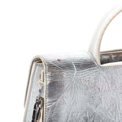 Christian Dior Metallic Calfskin Medium Diorever Flap Silver 18 of 19