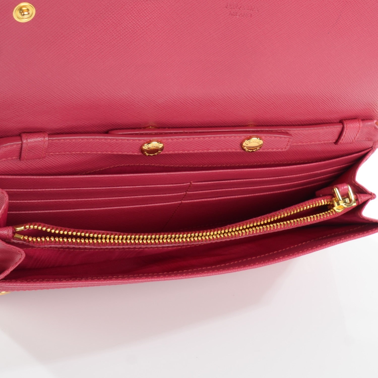 Prada Saffiano Love Chain Wallet Peonia 6 of 9