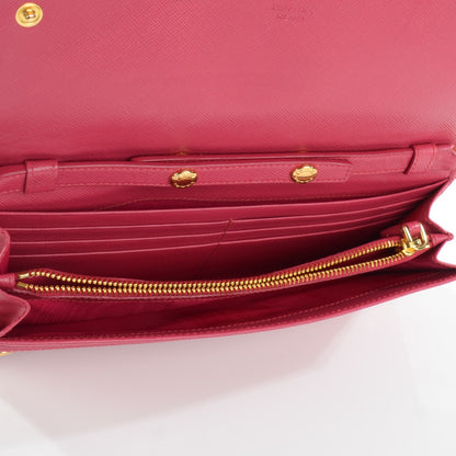 Prada Saffiano Love Chain Wallet Peonia 6 of 9