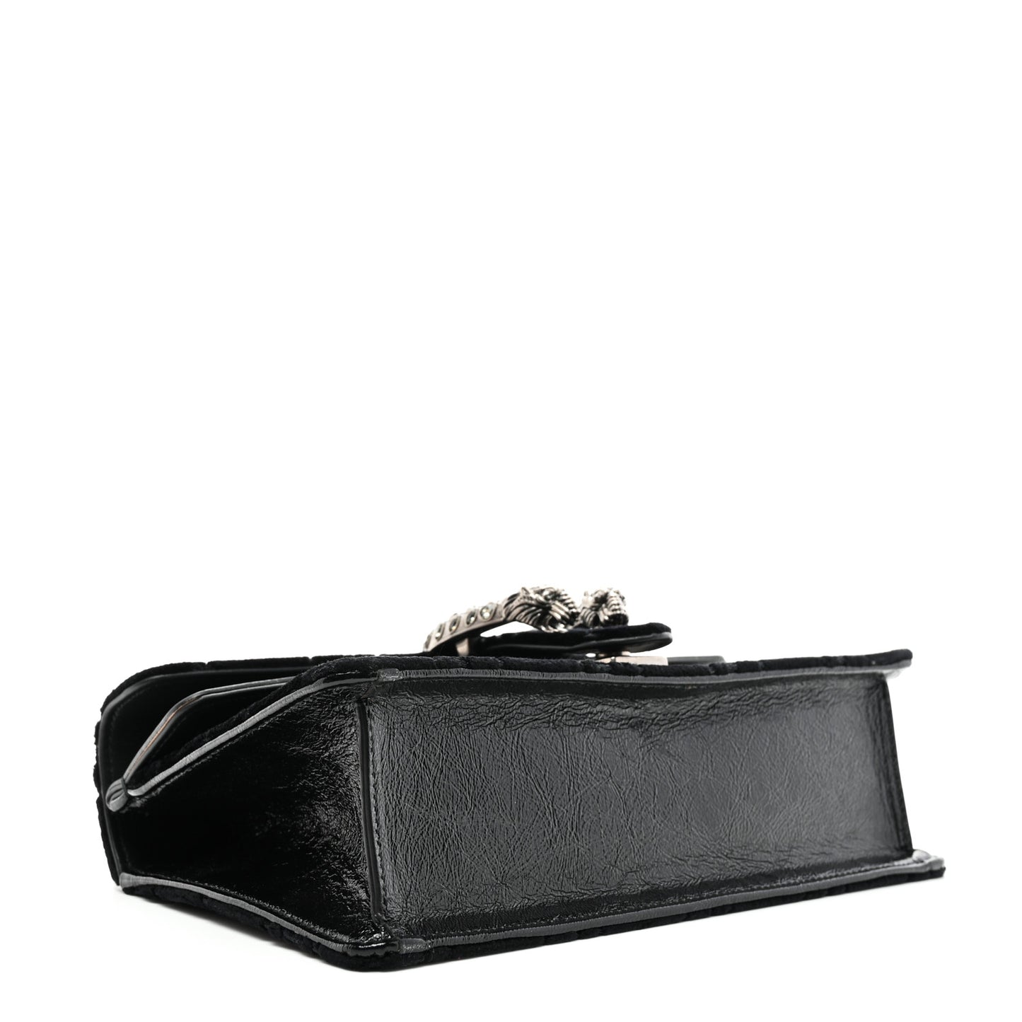 Velvet Skipper Crystal GG Monogram Small Dionysus Shoulder Bag Black Black Diamond