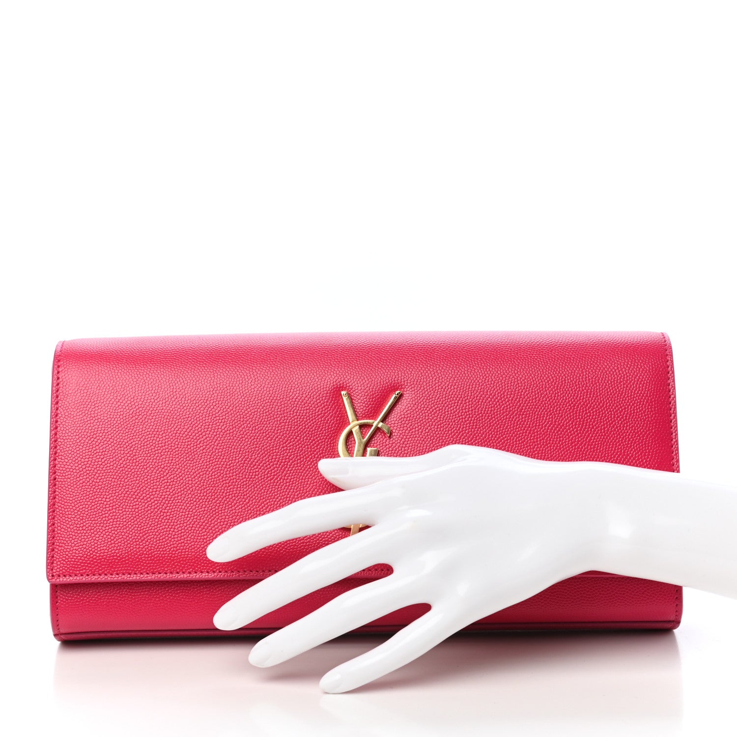 Saint Laurent Grain De Poudre Classic Monogram Cassandre Clutch Lipstick Fuchsia 2 of 8