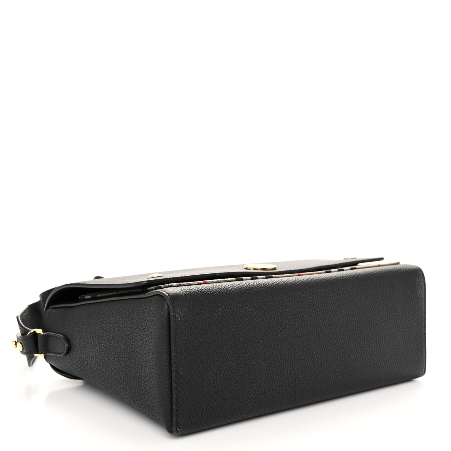 Grainy Calfskin Vintage Check Note Crossbody Bag Black